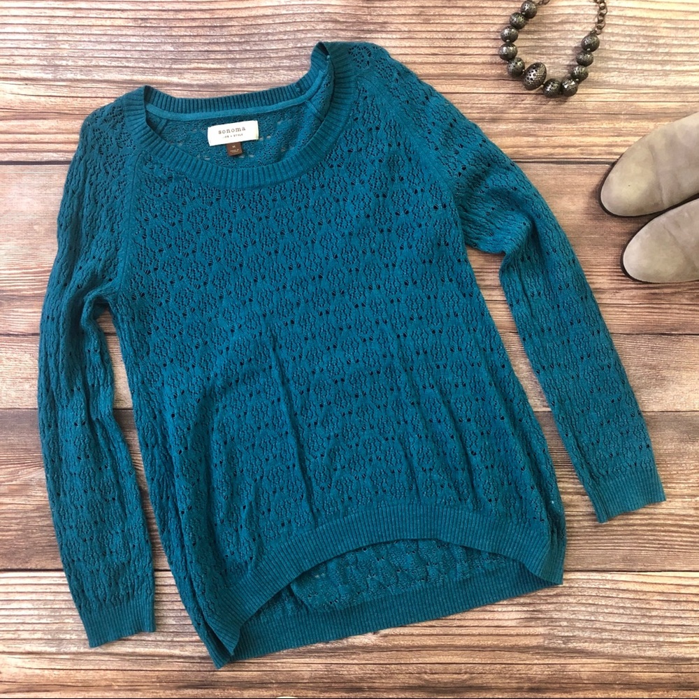 2/$20 Sonoma Life & Style Sweater Teal Blue Size Medium